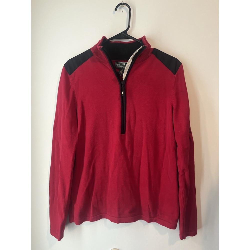 Lauren Ralph Lauren Active 1/4 Zip Pullover Knit Red Size Womans XL Stretch